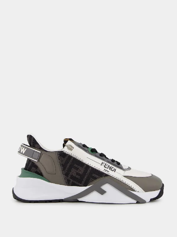 Flow Dark Green Leather Low-Top Sneakers