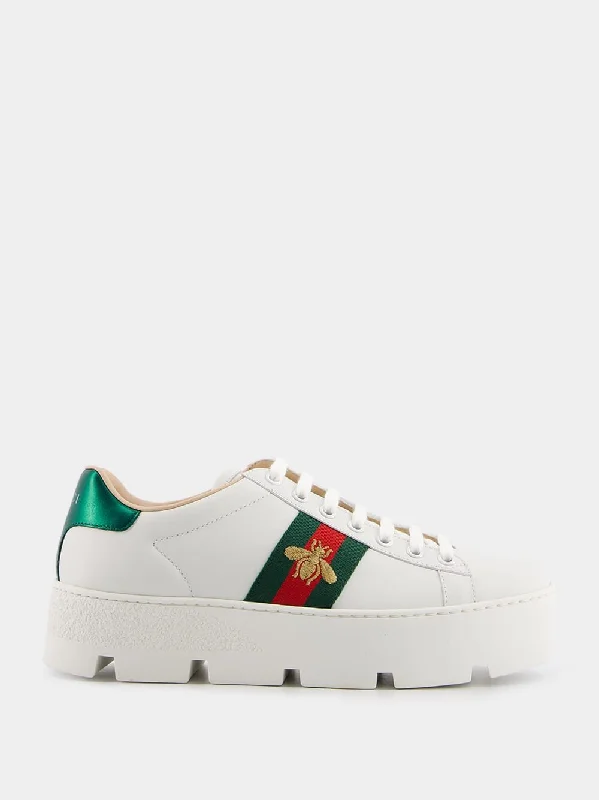 Embroidered Platform Sneakers