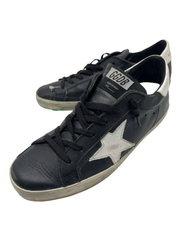 Golden Goose Shoe Size 38 Black & White Leather Laces Low Top Sneakers