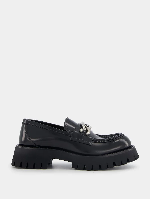 Interlocking G Lug Sole Leather Loafers