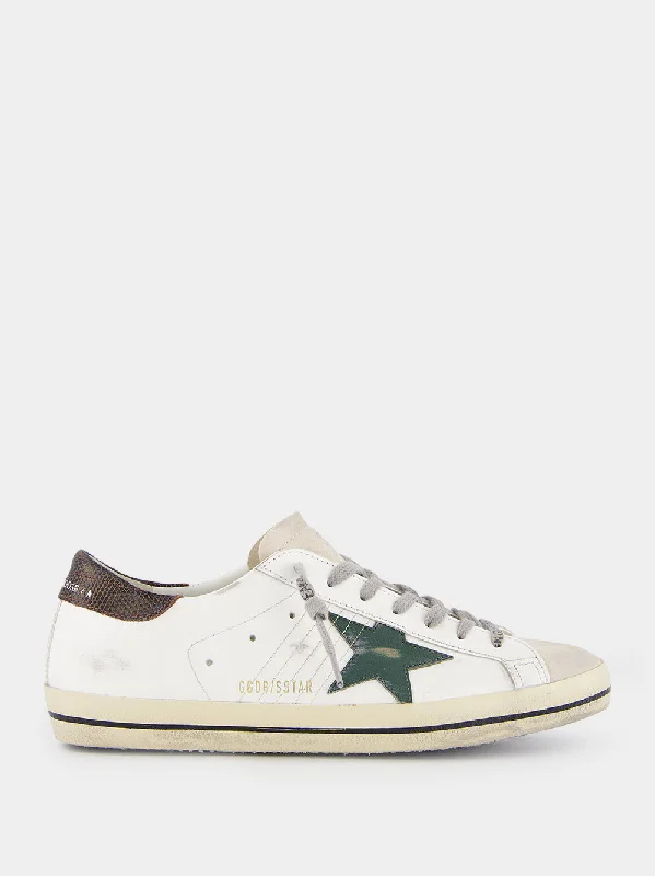 Super Star Sneakers with Lizard Printed Heel