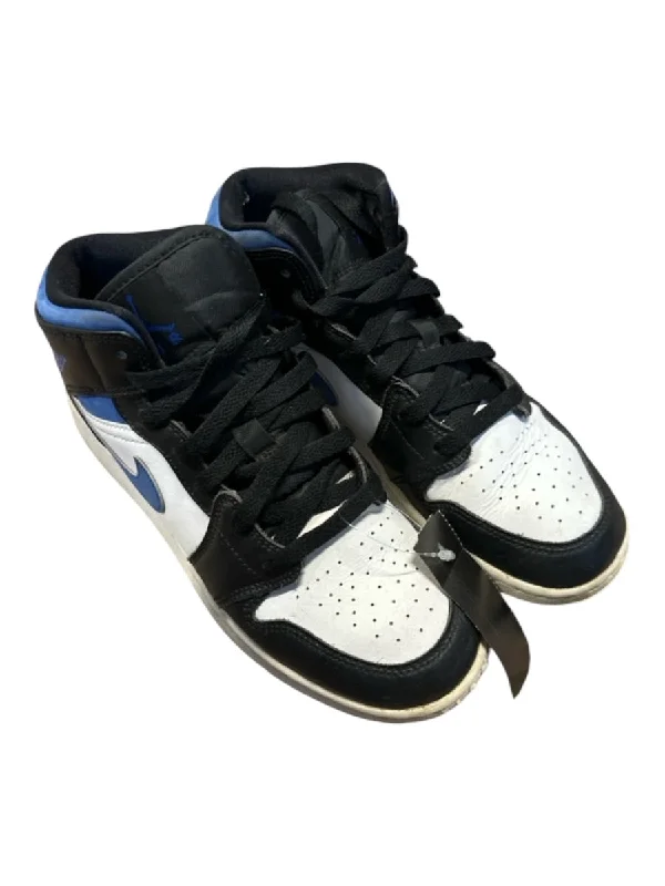 Nike Air Shoe Size 7 Blue & Black Leather High Top Athletic Sneakers