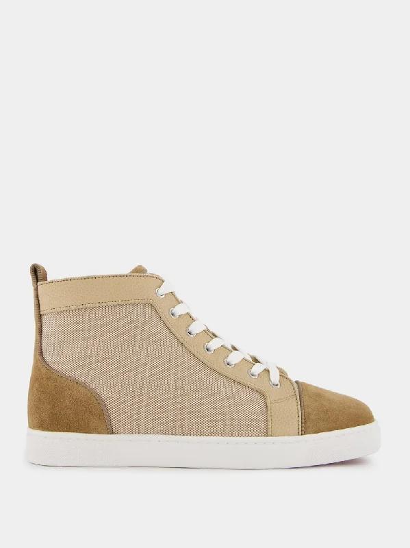 Linen Blend Louis Ornato High-Top Sneakers