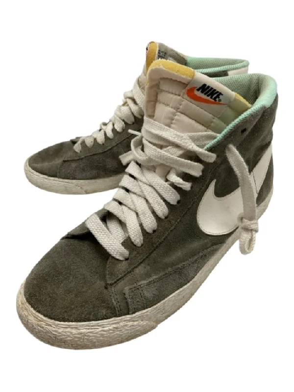 Nike Shoe Size 8 Slate Green Suede High Top Laces Sneakers