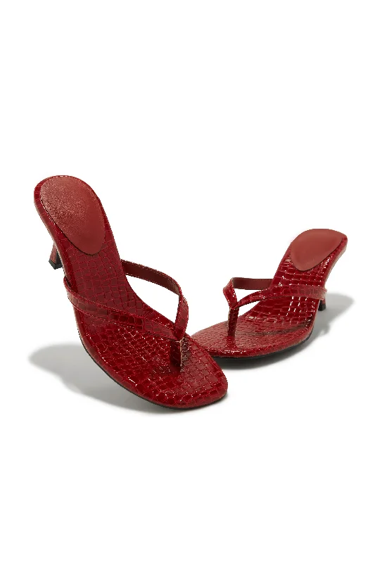 Tania Single Sole Mule Heels - Red Croc