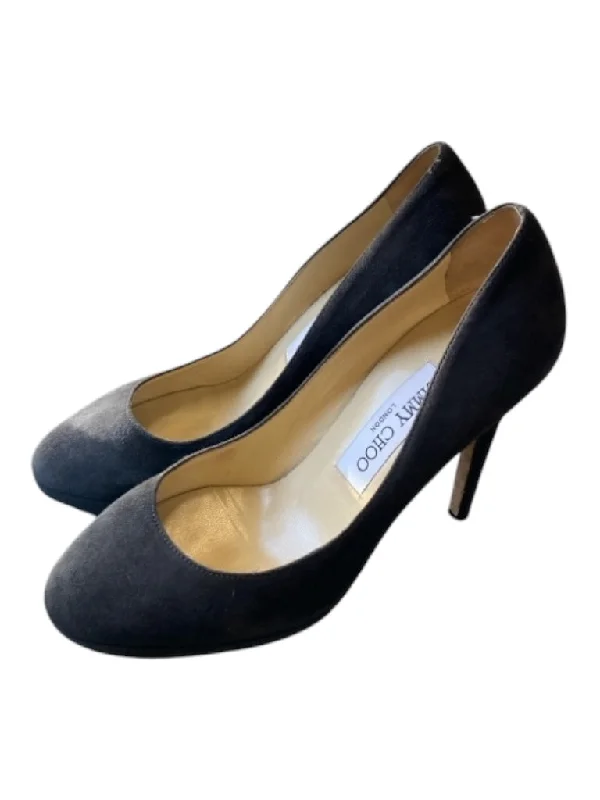 Jimmy Choo Shoe Size 37 Charcoal Suede Closed toe Platform 120mm Pump Shoes