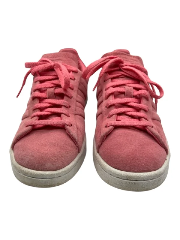 Adidas Shoe Size 6.5 Pink & White Leather Suede Sneakers