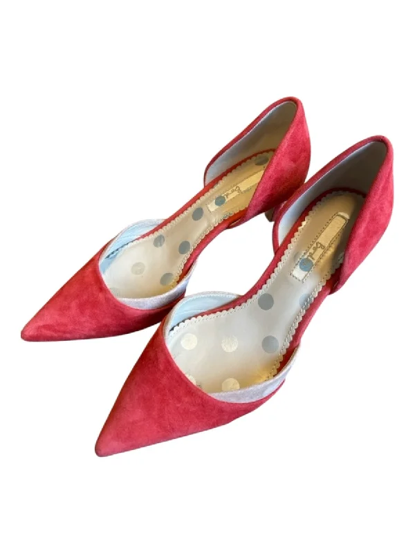 Boden Shoe Size 7.5 Red & Tan Suede Stiletto Pointed Toe Pumps