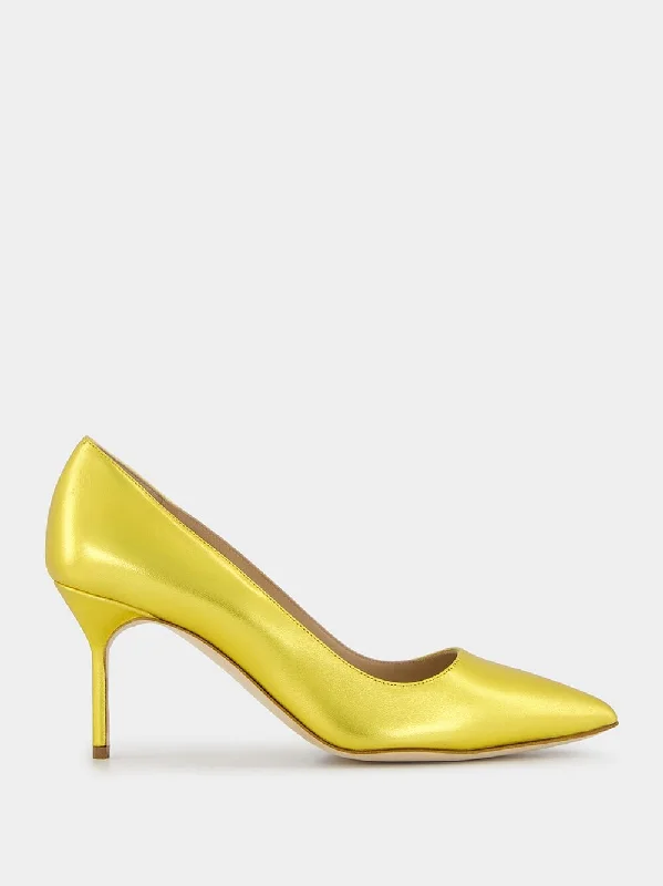 Tora 70mm Yellow Leather Pumps