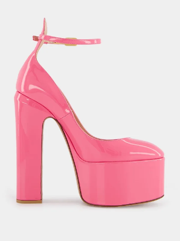 Pink Patent Platform 105mm Pumps