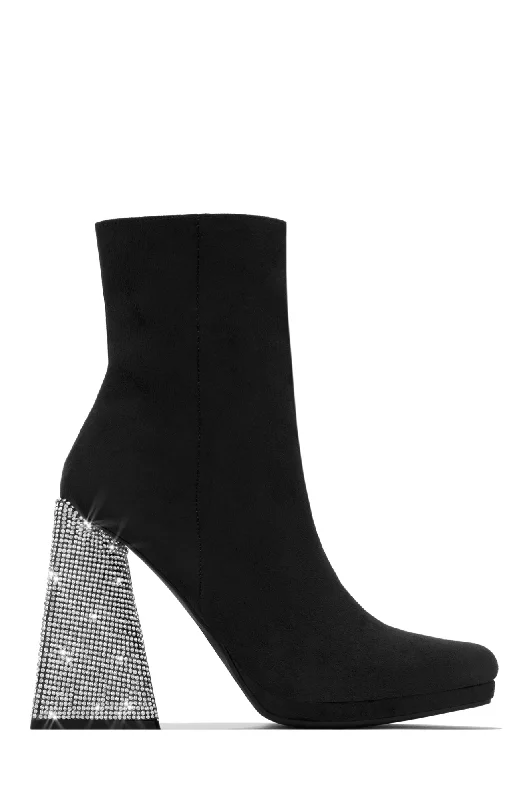 High Priority Embellished Heel Boot - Black