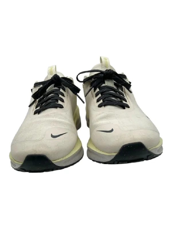 Nike Shoe Size 8.5 Off White & Yellow Synthetic Low Top Laces Running Sneakers