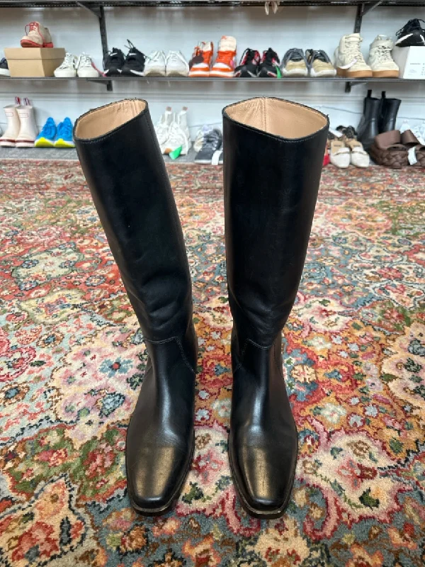 Madewell Shoe Size 9 Black Leather Knee High Boots