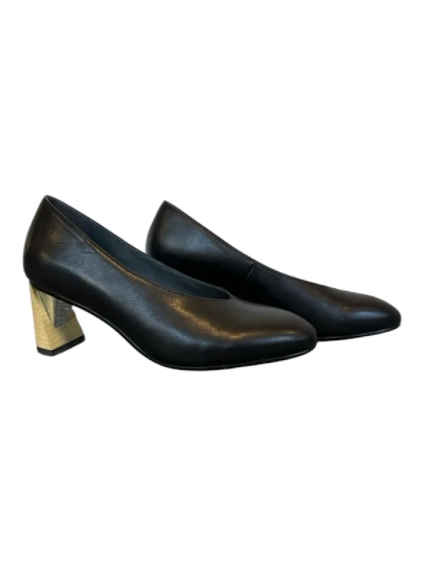 United Nude Shoe Size 38 Black & Tan Leather Wood Heel Pumps