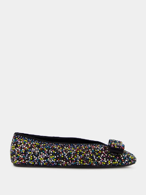 Vara Bow Crystal-Embellished Ballet Flat