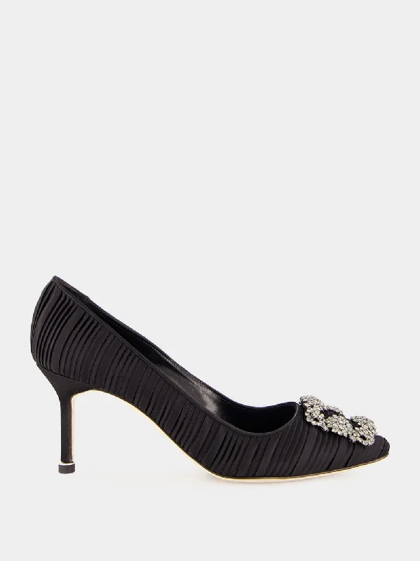 Black Satin Hangisi Pumps