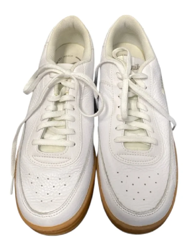 Nike Shoe Size 8 White Leather Lace Up Low Top Round Toe Sneakers