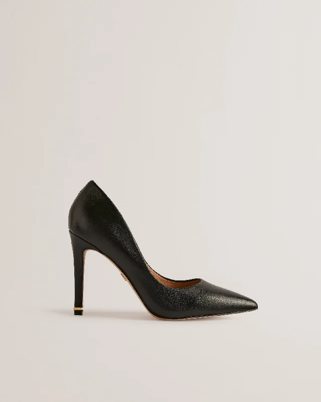 Caaraa High-Heeled Pump With River Of Gold Heel Black