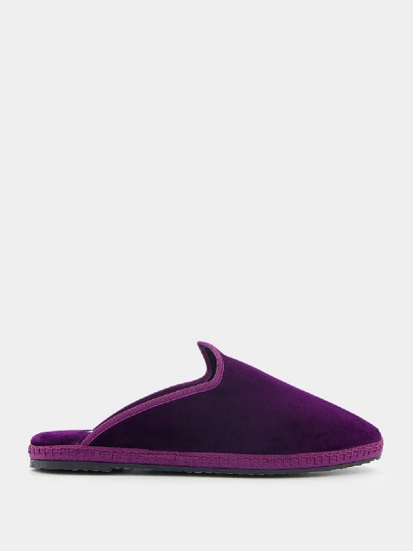 Dandy Cotton Velvet Purple Slippers