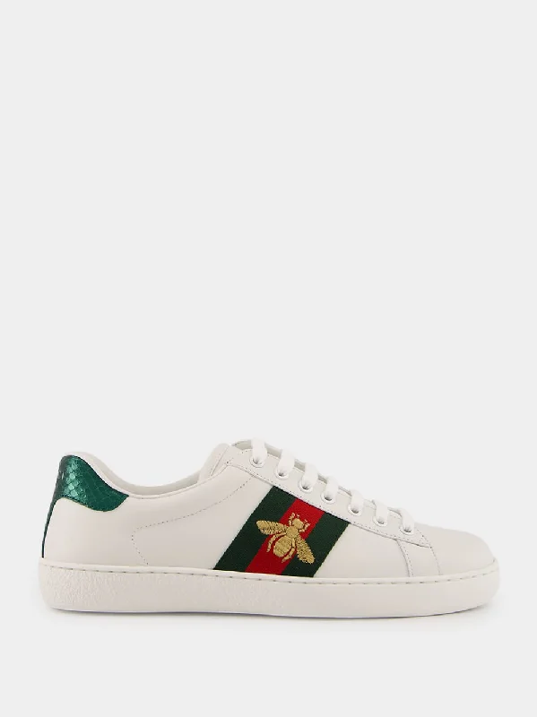 White Ace Sneaker with Embroidery