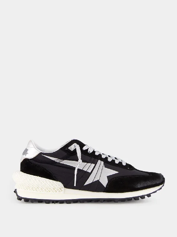 Marathon Sneakers With Black Ripstop Nylon Upper And Silver Star