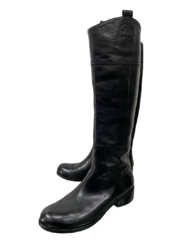 Costume National Shoe Size 40 Black Leather round toe Side Zip Boots