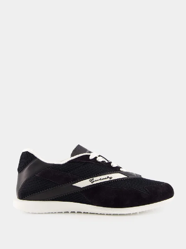 Low-Top Mesh and Suede Sneakers