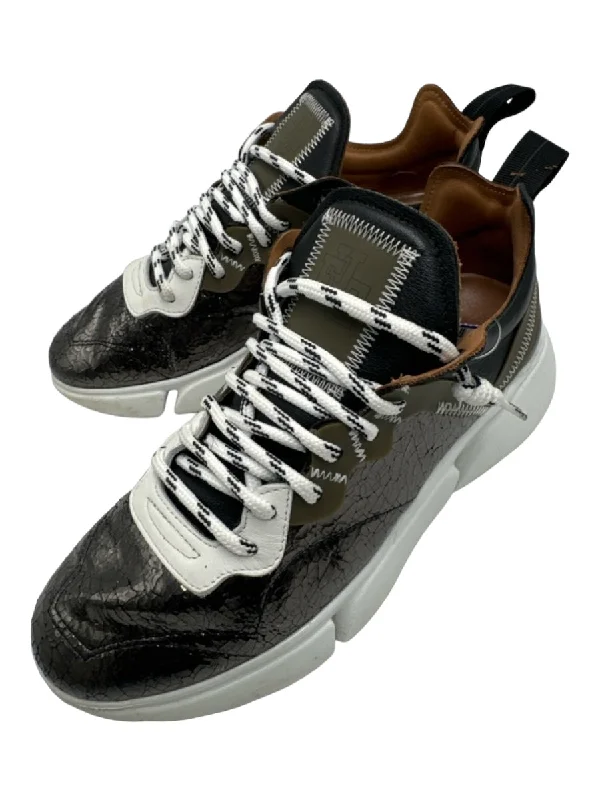 Esse Ut Esse Shoe Size 37 Black, gray & white Leather Low Top lace up Shoes