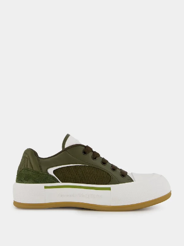 Skate Deck Plimsoll Green Sneakers