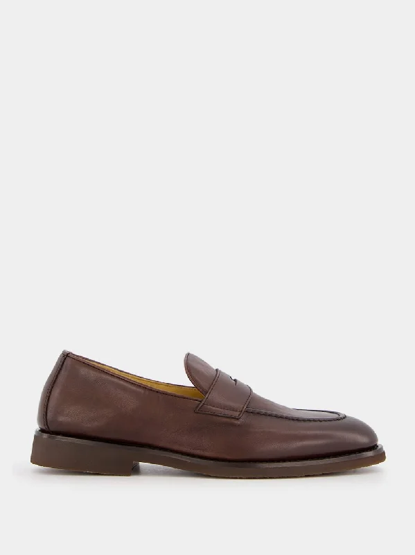 Buffed Calfskin Penny Loafers