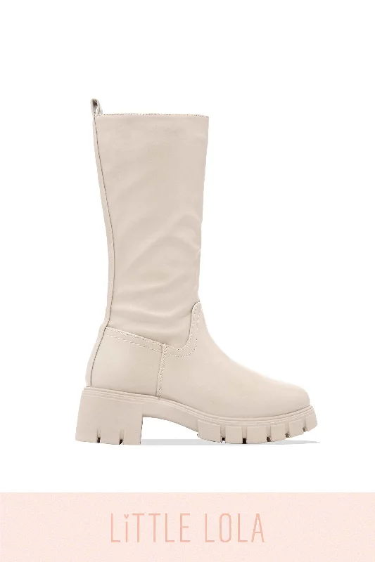 Mini Loren Kids Knee High Boots - Bone