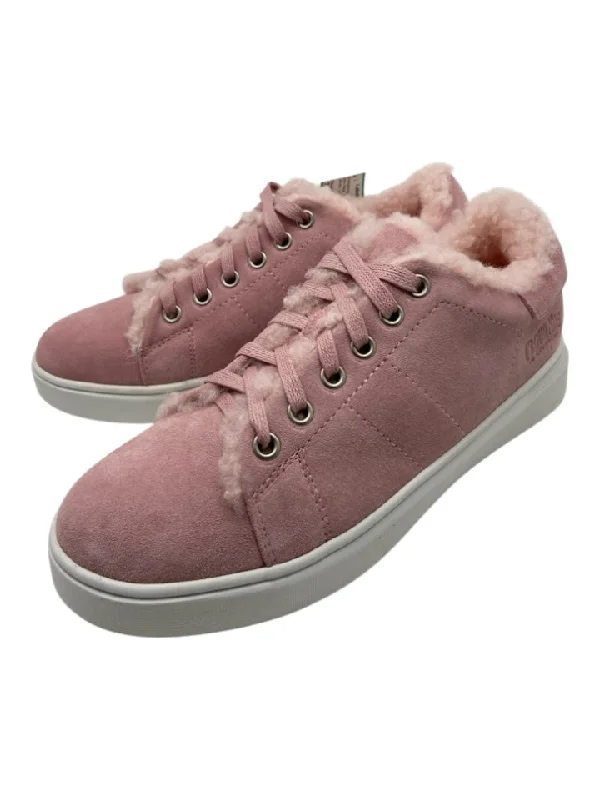 Cloud Nine Shoe Size 7 Pink Suede & Shearling Laces Low Top Sneakers