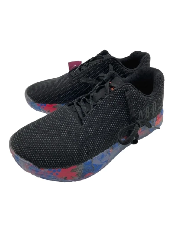 No Bull Shoe Size 7.5 Black Red Blue Synthetic Lace Up Low Top Abstract Sneakers