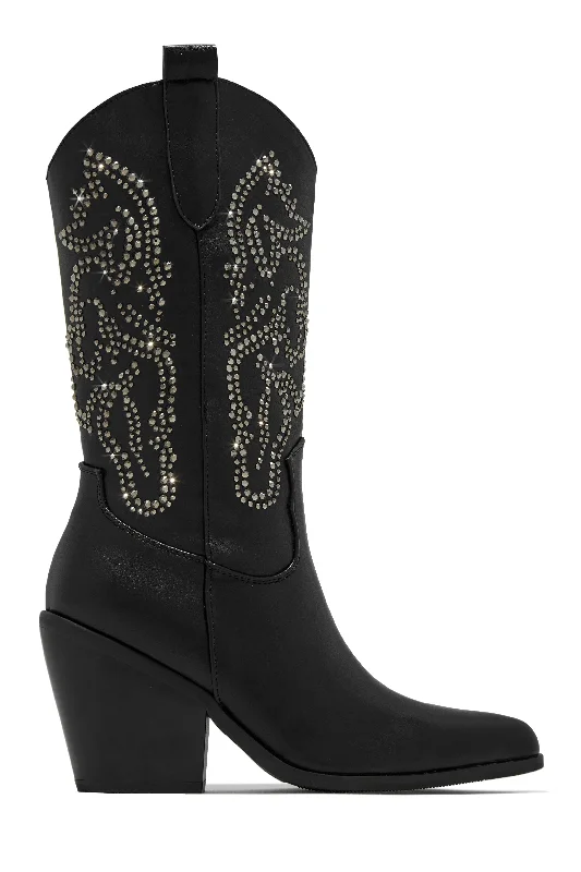 Best In The West Embellished Cowgirl Boots - Black