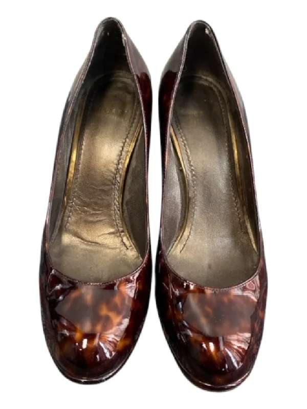 Stuart Weitzman Shoe Size 8 Brown Patent Leather Tortoise Platform Pump Shoes