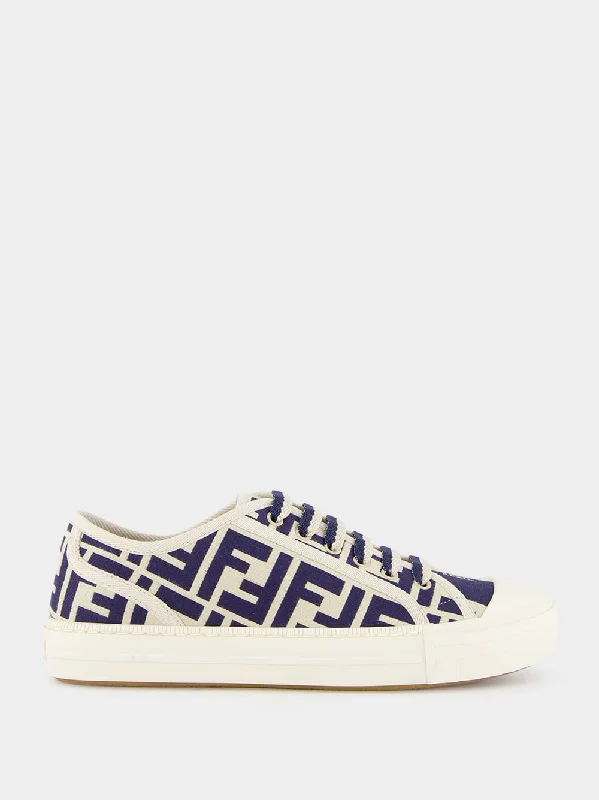 Blue FF Canvas Low Top Sneakers