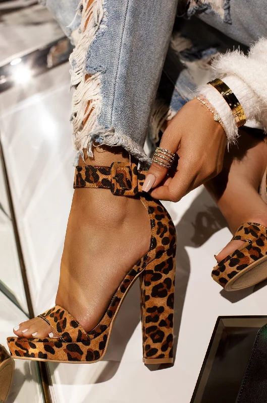 New Limits Platform Block Heels - Leopard