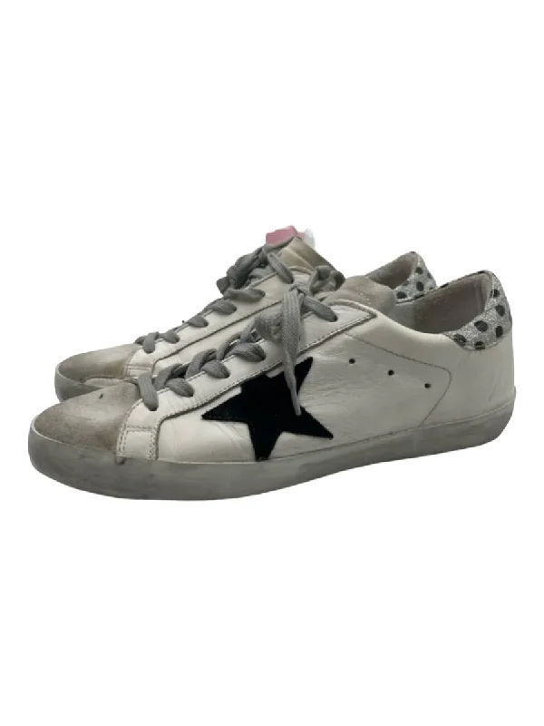 Golden Goose Shoe Size 39 White, Black, Green Leather Polka Dots Sneakers