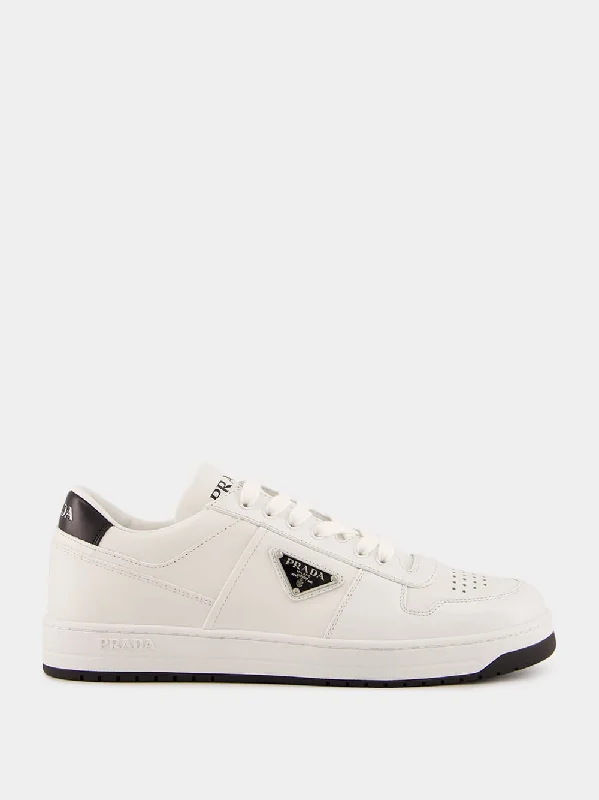 White and Black Downtown Leather Sneakers