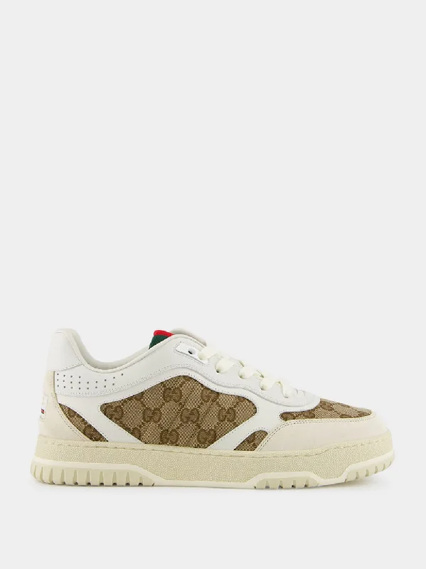 Beige GG Re-Web Sneakers