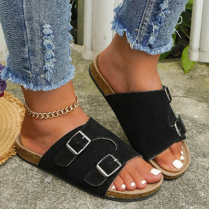 Metal Buckle Open Toe Sandals