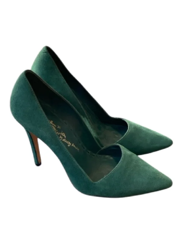 Alice & Olivia Shoe Size 38 Green Suede Pointed Toe Stiletto Pump Shoes