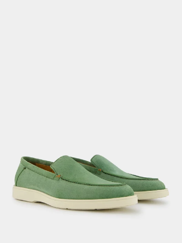 Green Nubuck Loafers