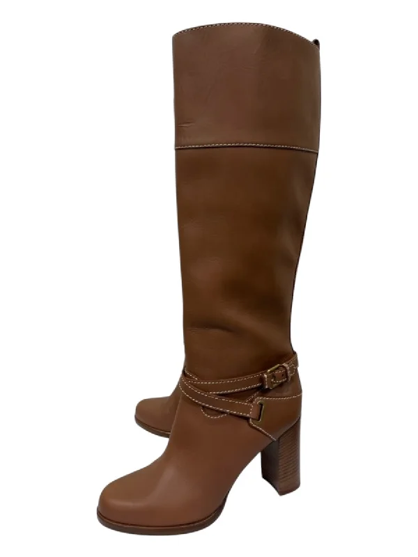 Michael Kors Collection Shoe Size 39.5 Brown Leather Knee High Almond Toe Boots