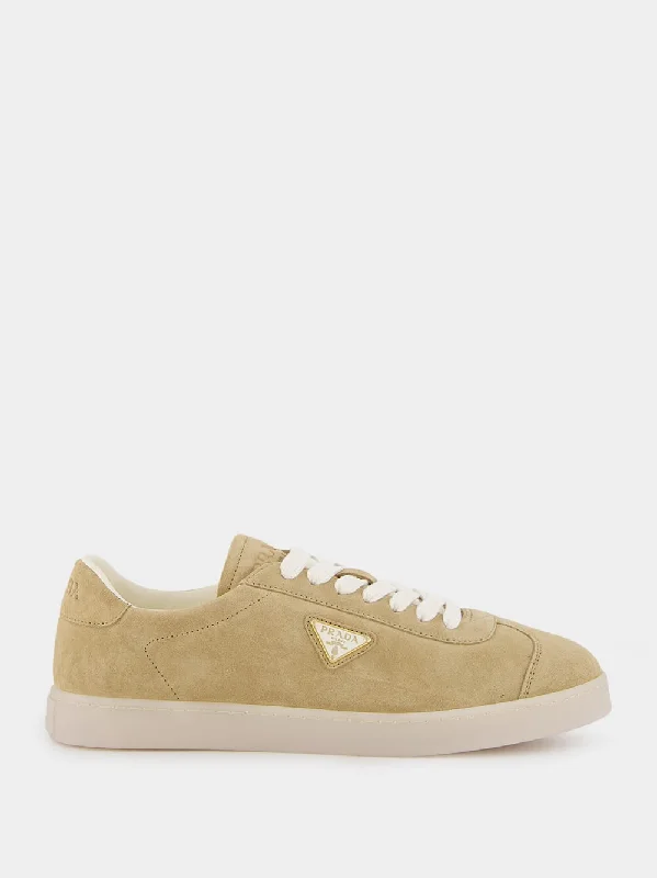 Beige Leather Sneakers