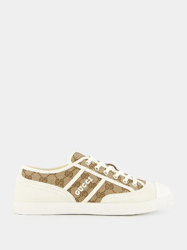 Beige GG Canvas Sneakers