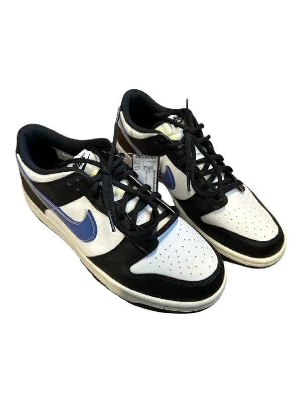 Nike Shoe Size 8.5 Black & Blue Leather Lace Up Athletic Sneakers