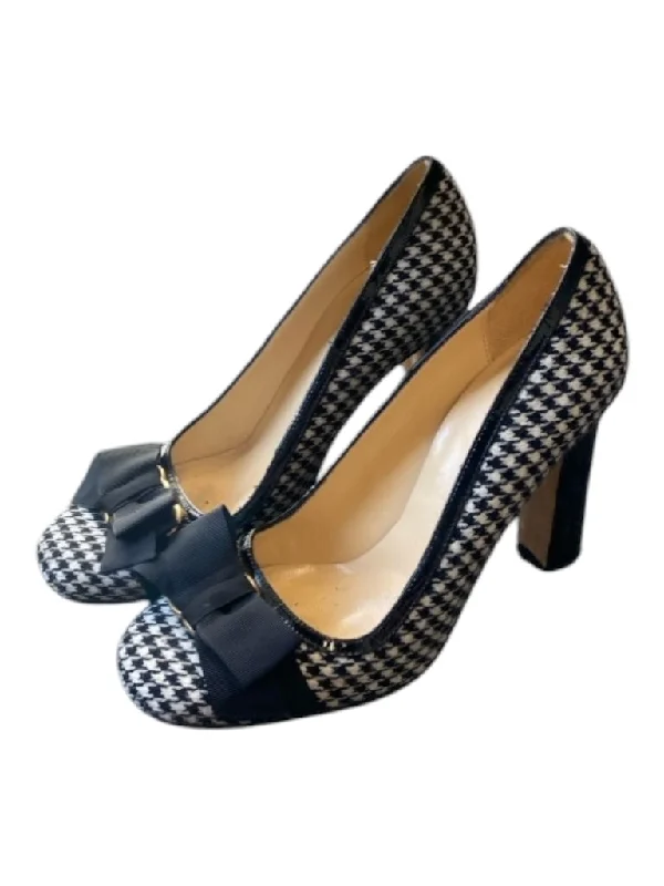 Kate Spade Shoe Size 7 Black & White Fabric Closed toe Houndstooth Pump Shoes