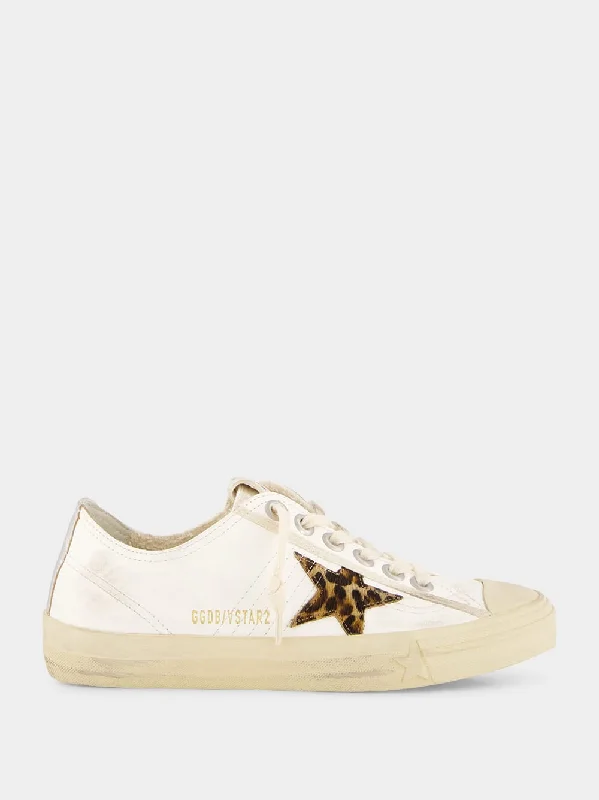 White V-Star LTD Sneakers with Pony Skin Star