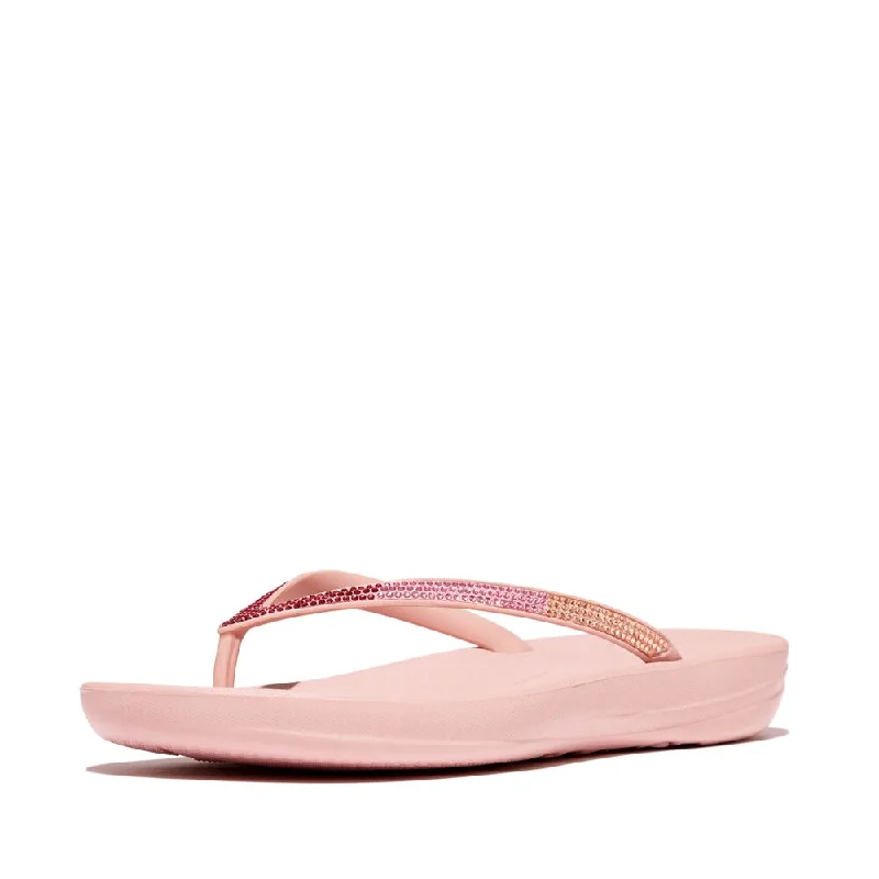 FitFlop Iqushion Sparkle Ombre Flip Flops Sandals - Soft Blush/Wild Raspberry